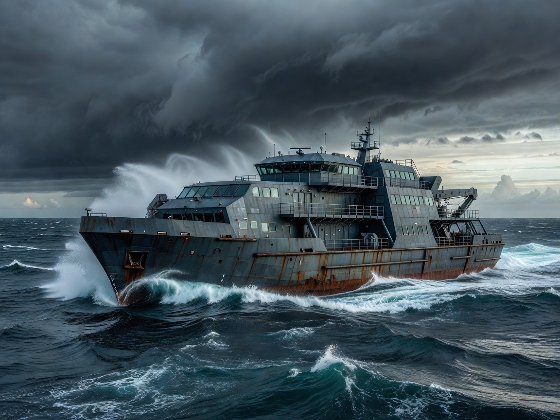 Vortex-120 Heavy Oceanic Expedition Modular Yacht in open water